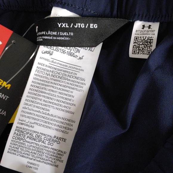 NWT Under Armour Girl's Youth XL Water Resistant Loose Fit Navy Blue Pan… - Picture 7 of 16